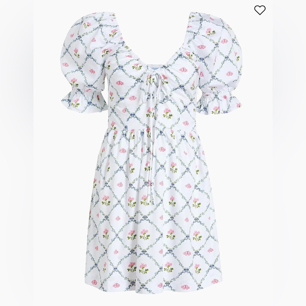 Hill House White Floral Long Sleeve Dress